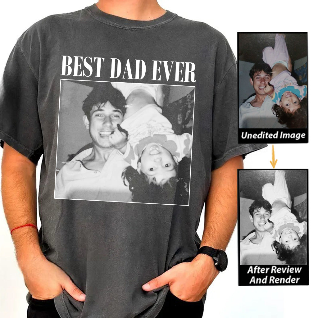 Custom Photo Dad Shirt, Personalised Comfort Colors Dad Shirt, Dad Picture Tshirt , Christmas Gift for Dad, Dad Tee, Dad Gift, Grandpa Gift VH01