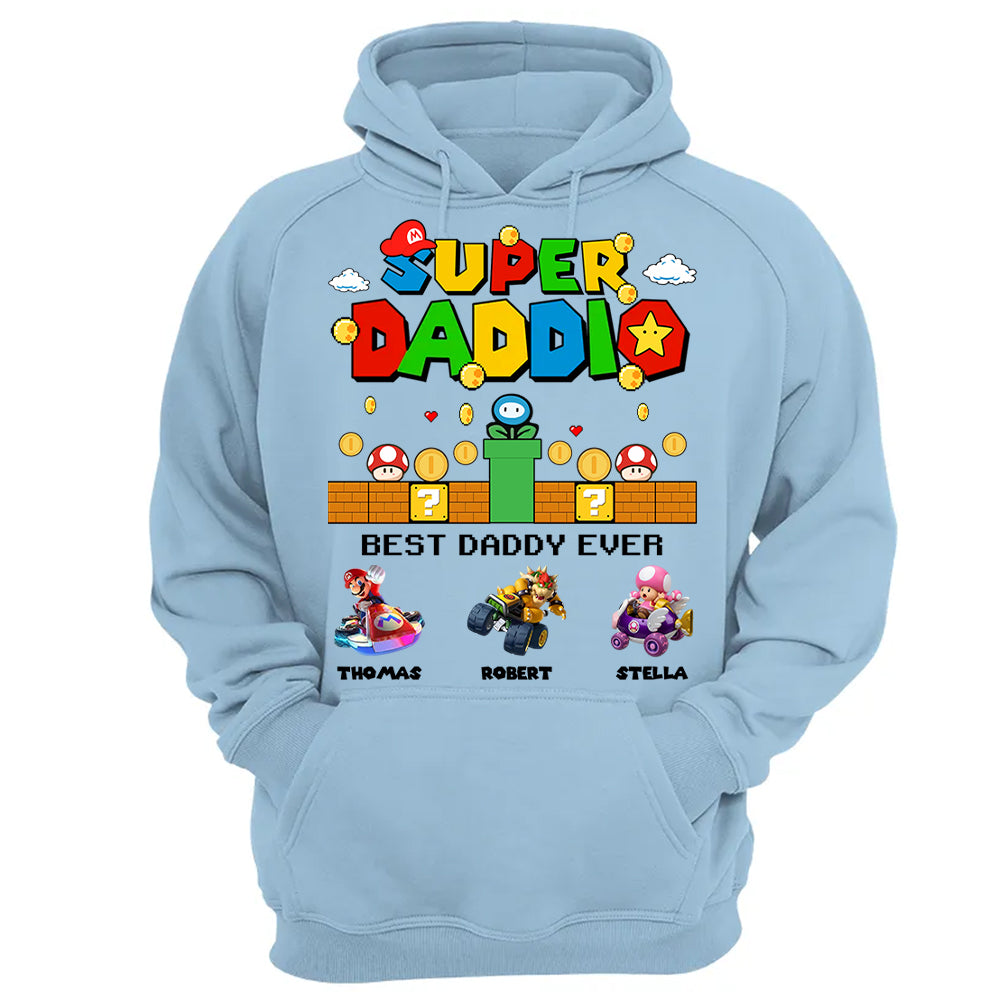 Super Daddio It's A Me Daddy, Personalized Daddio Shirt With Kids Name Custom, Father's Day Gift For Husband, Dad, Grandpa MI209 Li29