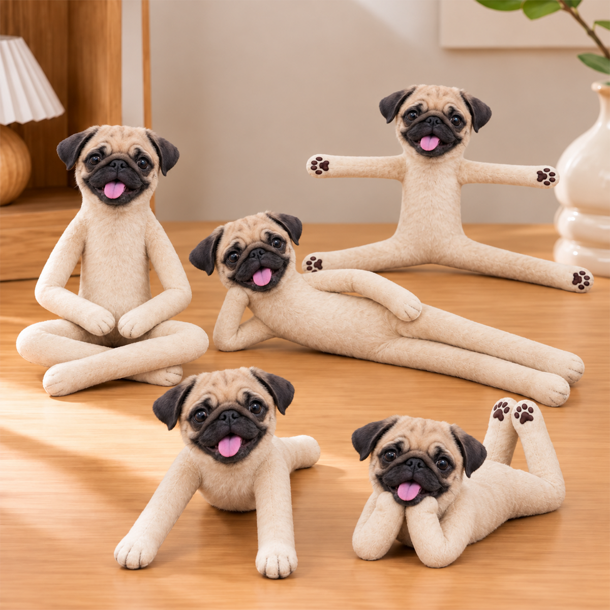 Personalized Pug Photo Pet Squishy Toy Poseable Plush Doll, Funny Gift For Dog Mom, Dad, Pet Lover T1807 T24 TL06