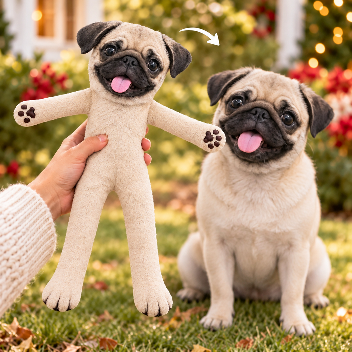 Personalized Pug Photo Pet Squishy Toy Poseable Plush Doll, Funny Gift For Dog Mom, Dad, Pet Lover T1807 T24 TL06