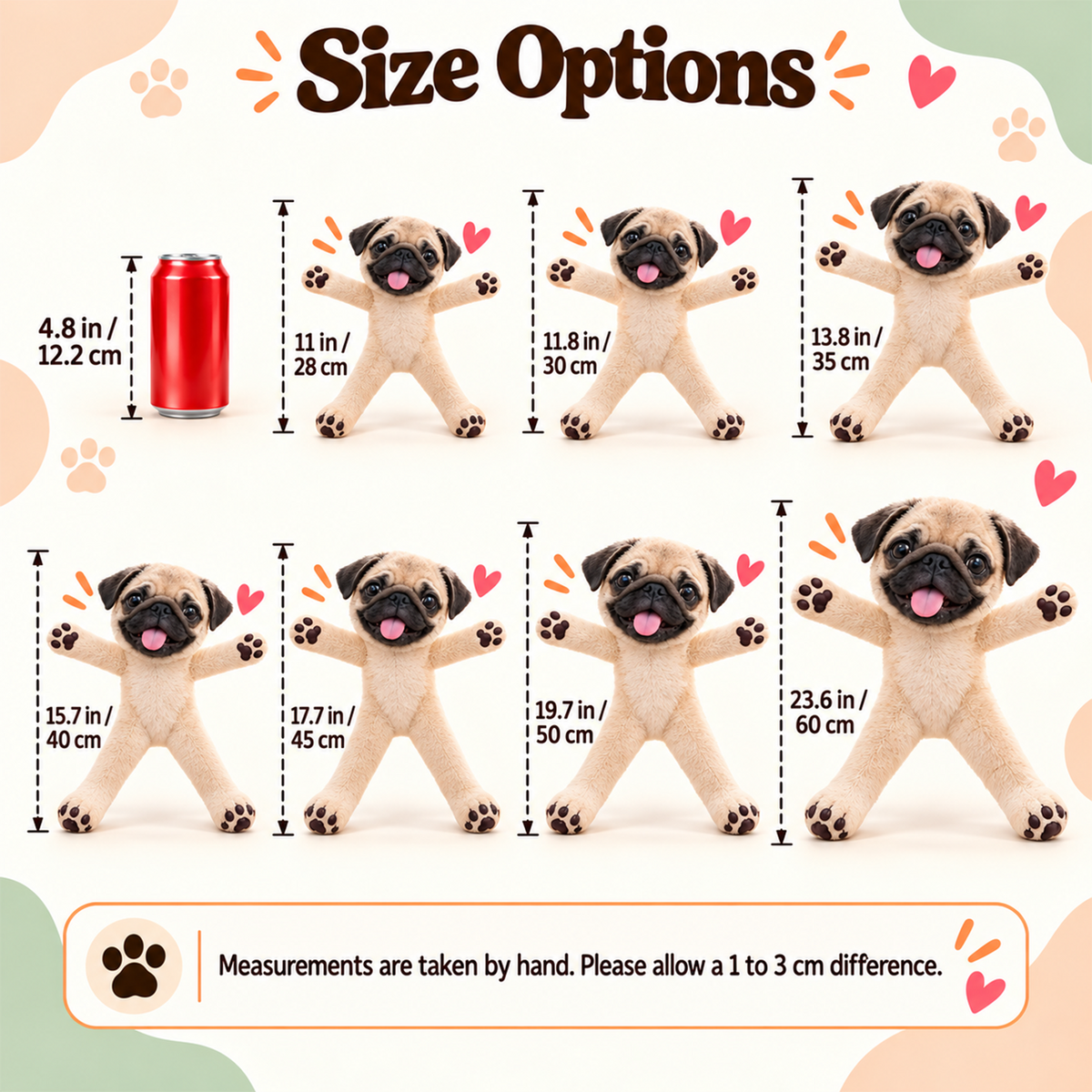 Personalized Pug Photo Pet Squishy Toy Poseable Plush Doll, Funny Gift For Dog Mom, Dad, Pet Lover T1807 T24 TL06