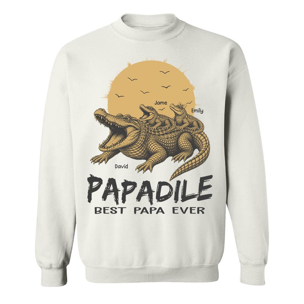 Custom Papadile Crocodile Papa Shirt, Alligator Dad Gift L0411 Hv01