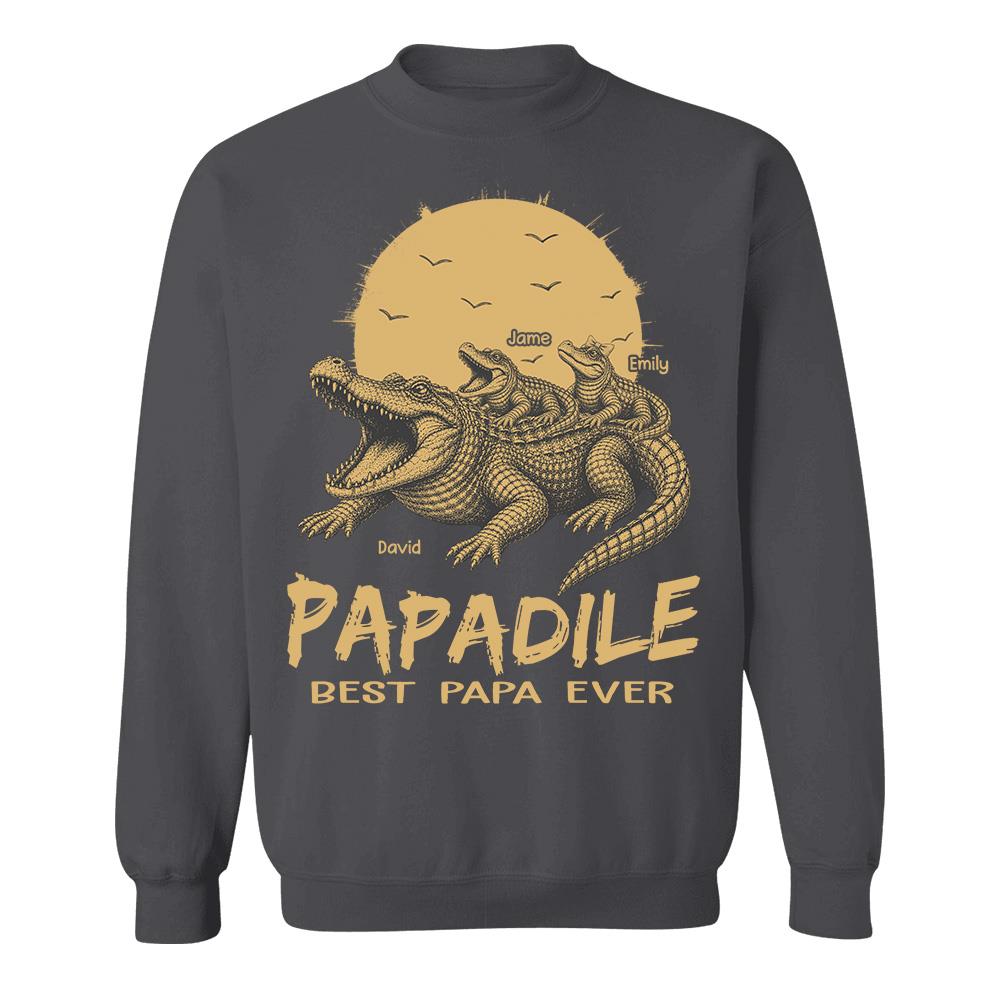 Custom Papadile Crocodile Papa Shirt, Alligator Dad Gift L0411 Hv01