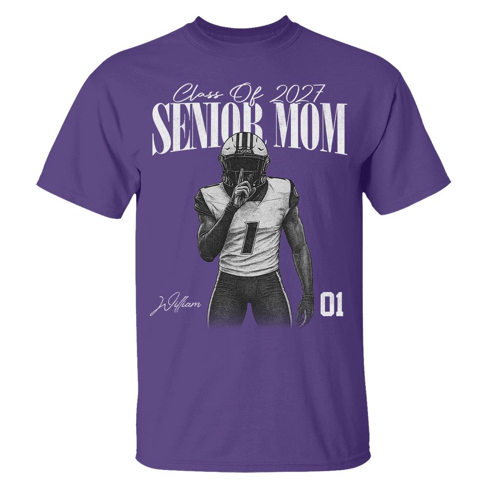 Personalized Senior Mom Shirt, Custom Sports Mom Gameday Shirt Proud Family Gift T1807 Hv01