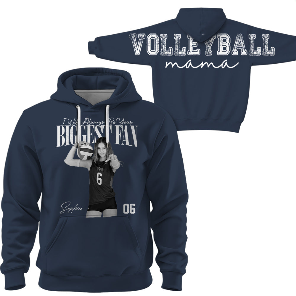 I Will Always Be Your Biggest Fan, Custom Large Back Graphic Volleyball,  Washed Tee Retro Bootleg Shirt, Gift For Volleyball Mom Grandma Sport Family Volleyball Lovers MI209 T24