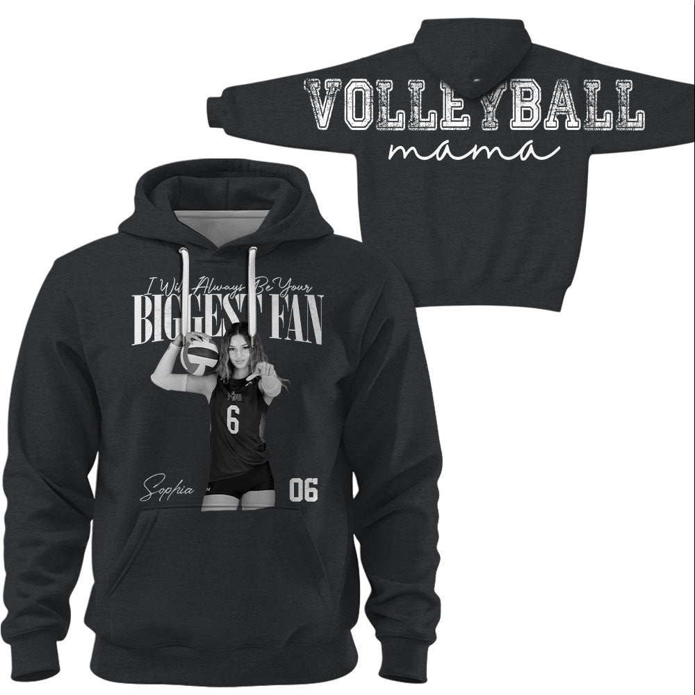 I Will Always Be Your Biggest Fan, Custom Large Back Graphic Volleyball,  Washed Tee Retro Bootleg Shirt, Gift For Volleyball Mom Grandma Sport Family Volleyball Lovers MI209 T24