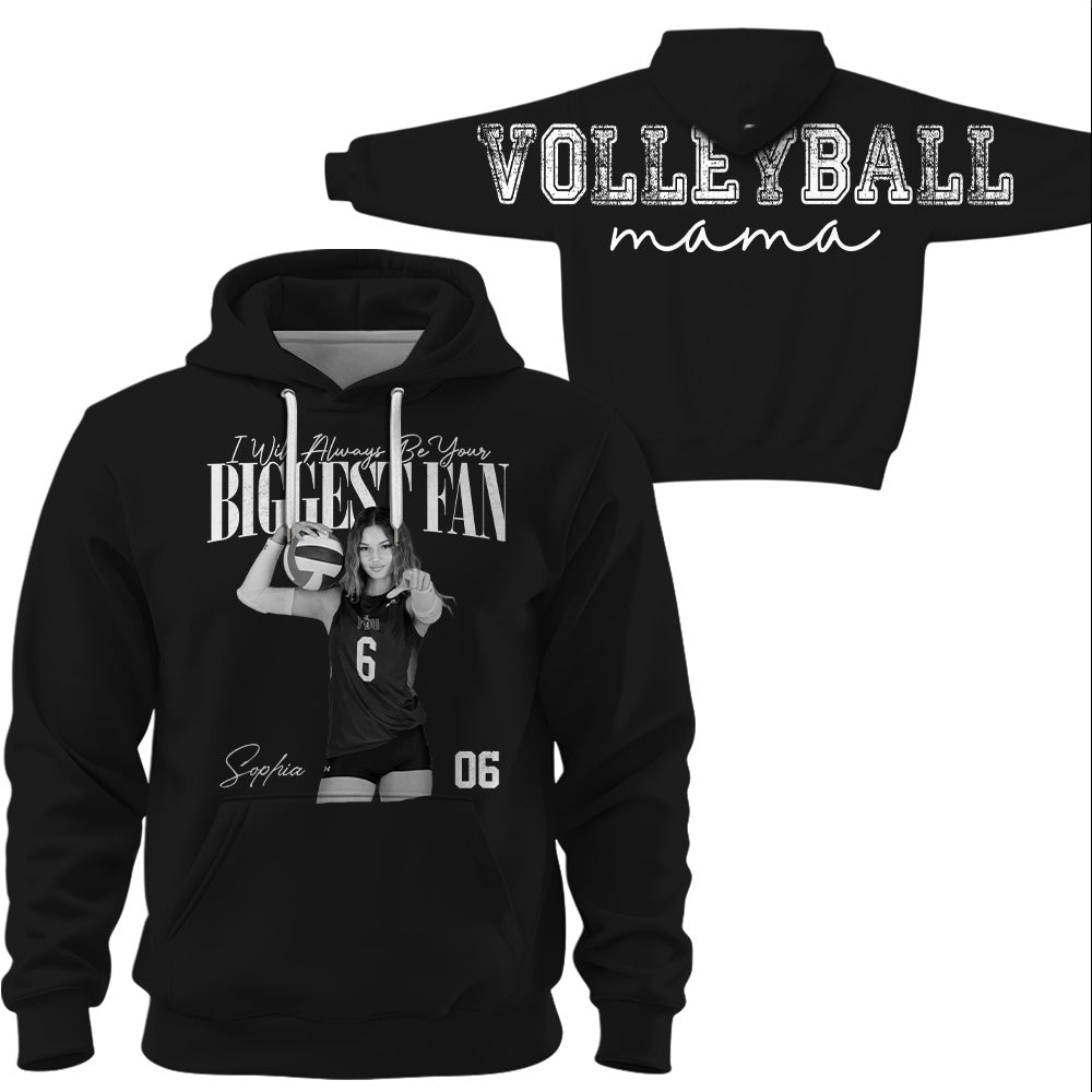 I Will Always Be Your Biggest Fan, Custom Large Back Graphic Volleyball,  Washed Tee Retro Bootleg Shirt, Gift For Volleyball Mom Grandma Sport Family Volleyball Lovers MI209 T24