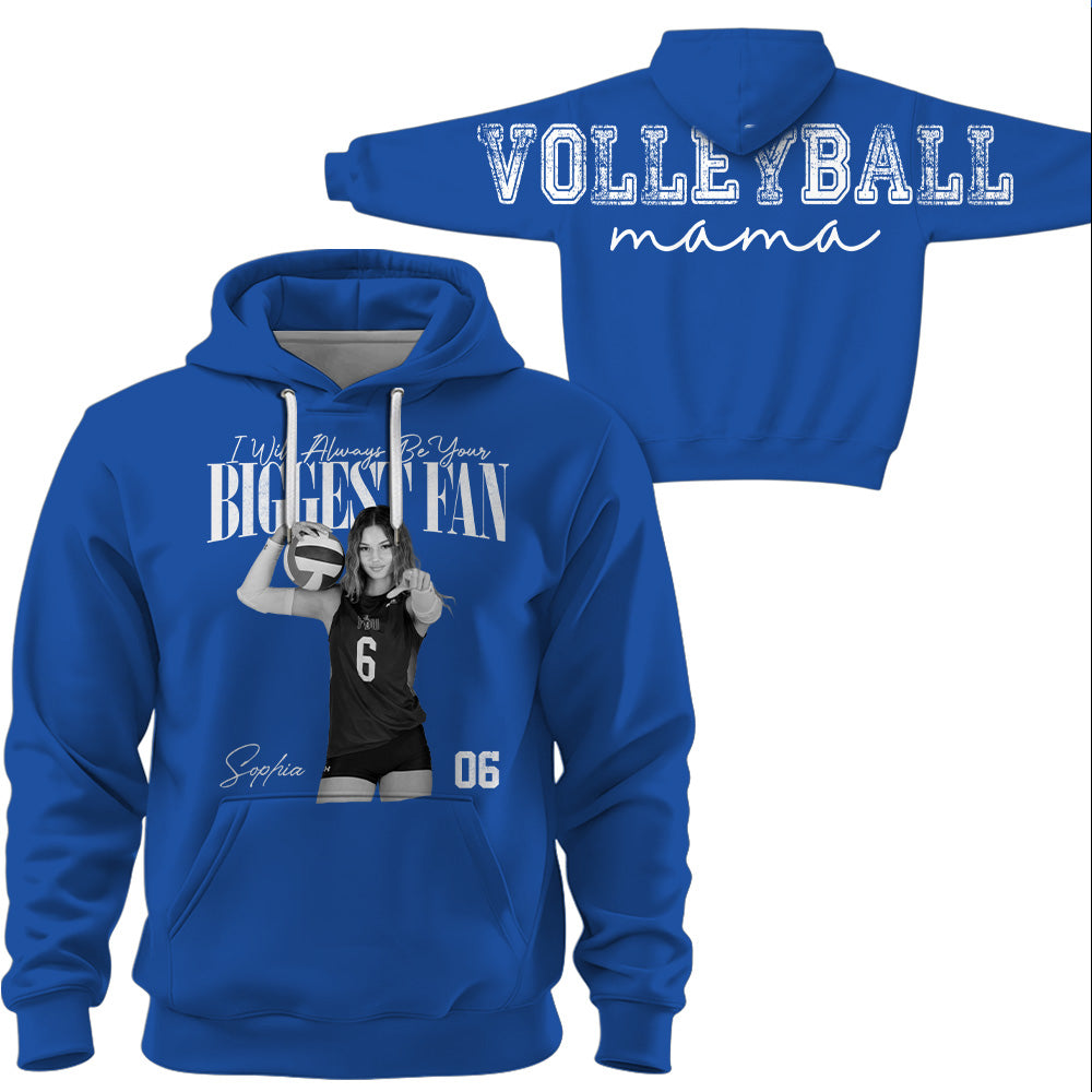 I Will Always Be Your Biggest Fan, Custom Large Back Graphic Volleyball,  Washed Tee Retro Bootleg Shirt, Gift For Volleyball Mom Grandma Sport Family Volleyball Lovers MI209 T24