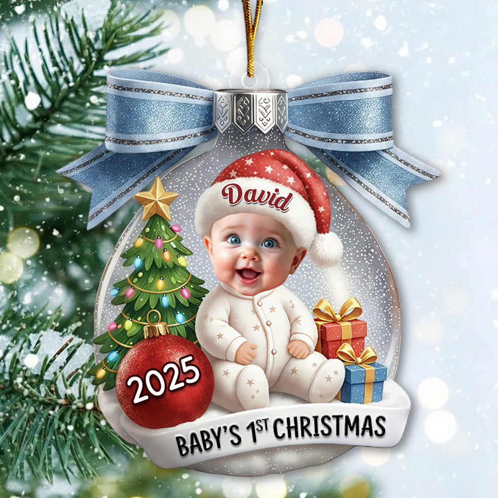Baby’s First Christmas Ball Ornament, Personalized Newborn Gift T1807 Li29