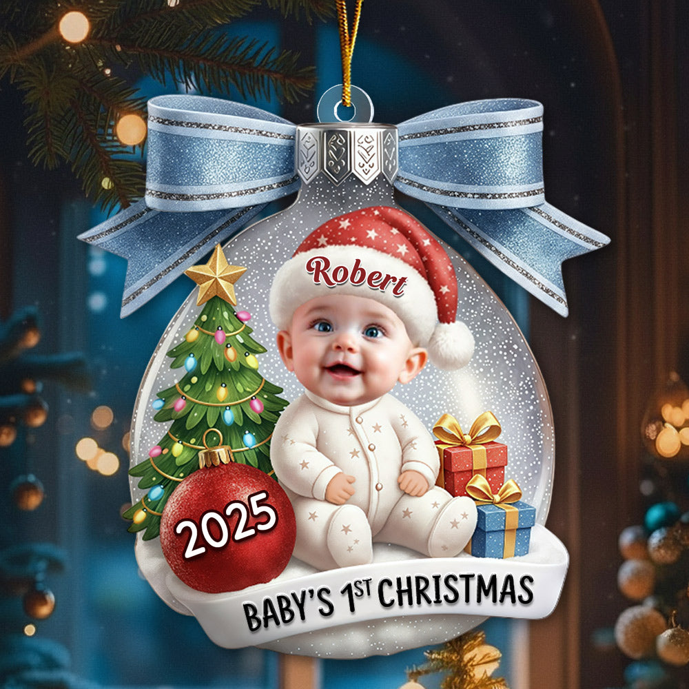 Baby’s First Christmas Ball Ornament, Personalized Newborn Gift T1807 Li29
