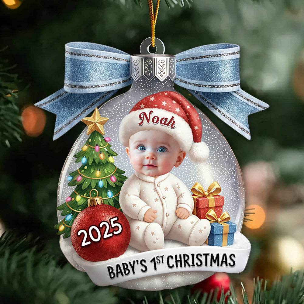 Baby’s First Christmas Ball Ornament, Personalized Newborn Gift T1807 Li29
