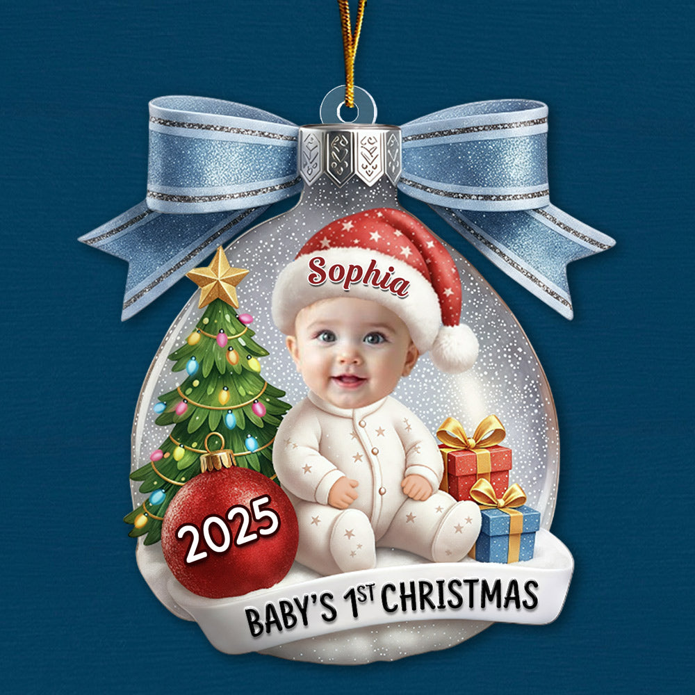 Baby’s First Christmas Ball Ornament, Personalized Newborn Gift T1807 Li29