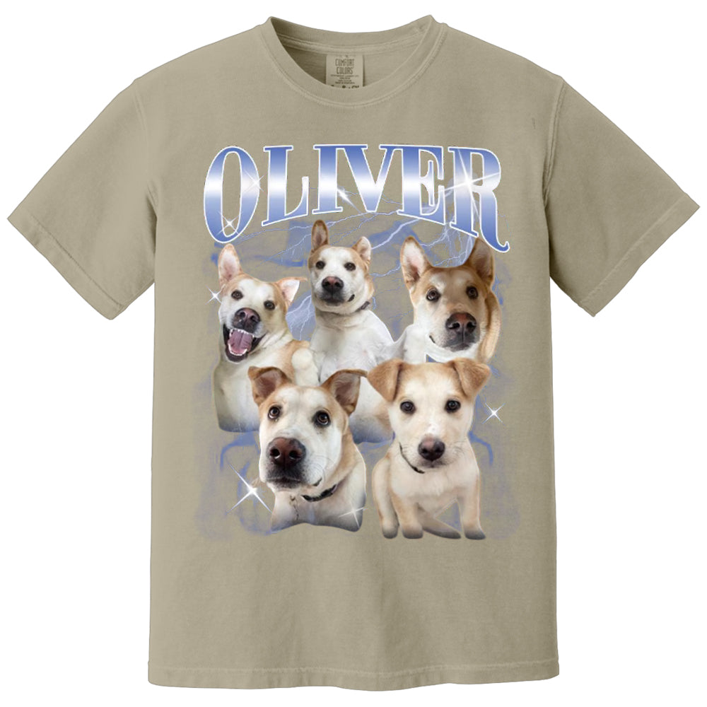 Custom Vintage Pet Shirt - Personalized Dog Bootleg Rap Tee, Retro 90s Graphic T-Shirt, Dog Lover Apparel, Custom Pet Face Design