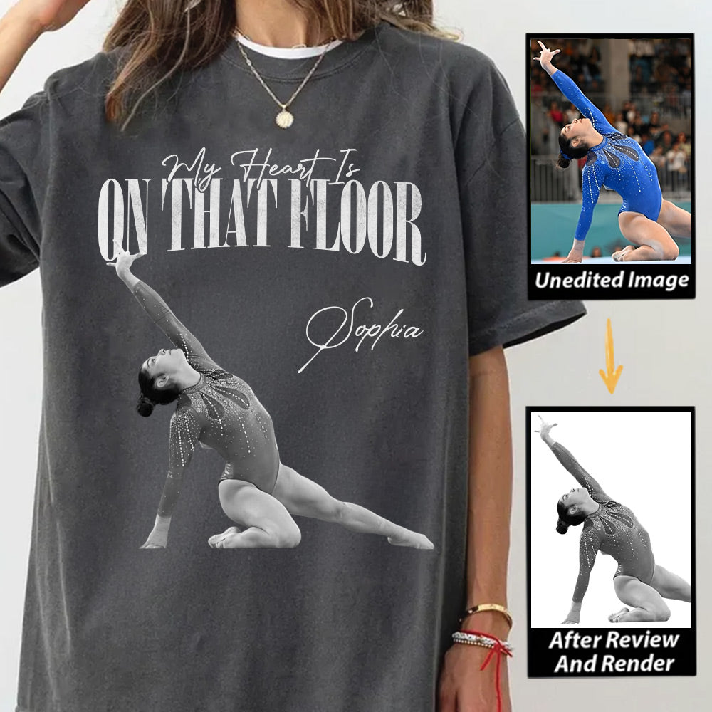 My Heart Is On That Floor - Washed Tee Retro Bootleg Shirt For Gymnast A2110 Li29