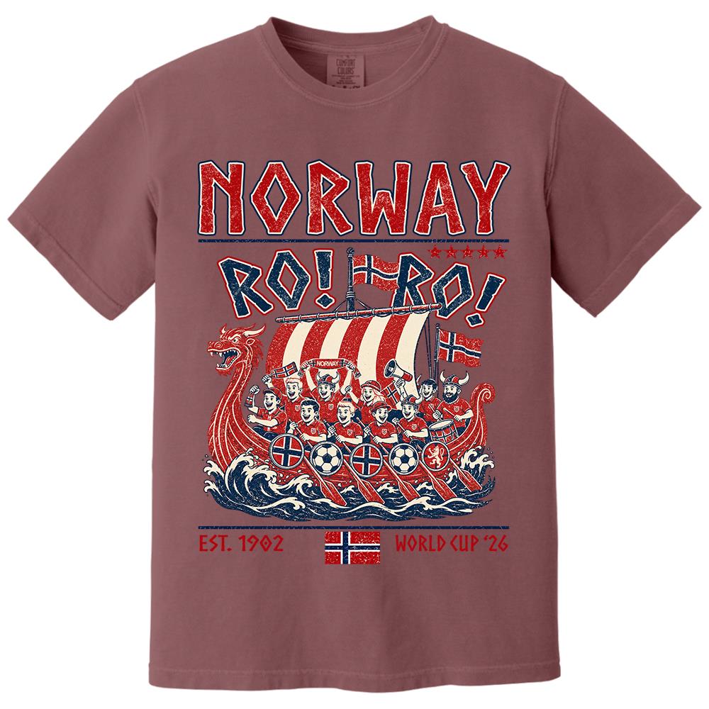 Ro Ro Norway Soccer Shirt – Viking Ship Soccer Fan Tee - Norway Team Soccer 2026 Hv01
