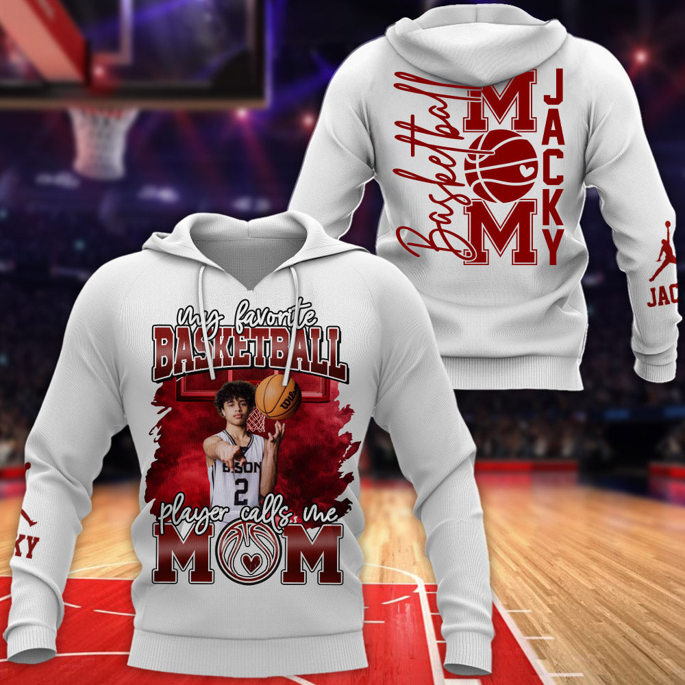 My Favorite Basketball Calls Me Mom - Personalized All Over Print Shirt For Basketball Mom Basketball Family T1807