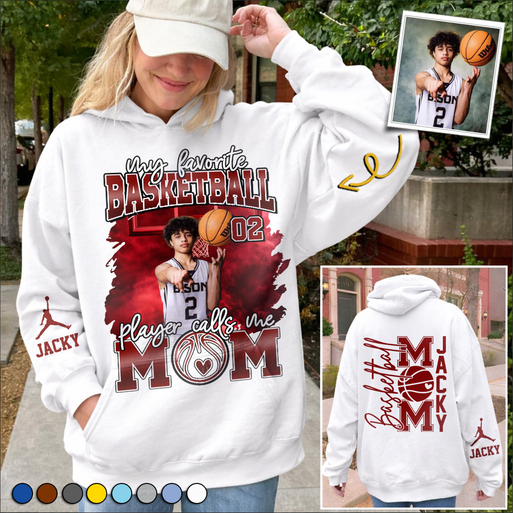 My Favorite Basketball Calls Me Mom - Personalized All Over Print Shirt For Basketball Mom Basketball Family T1807