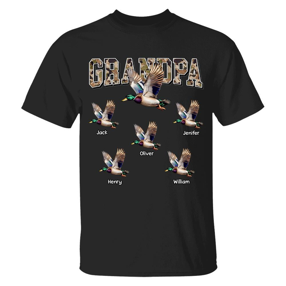 Grandpa Hunting Camo Mallard Duck Personalized Shirt For Grandpa Hv01