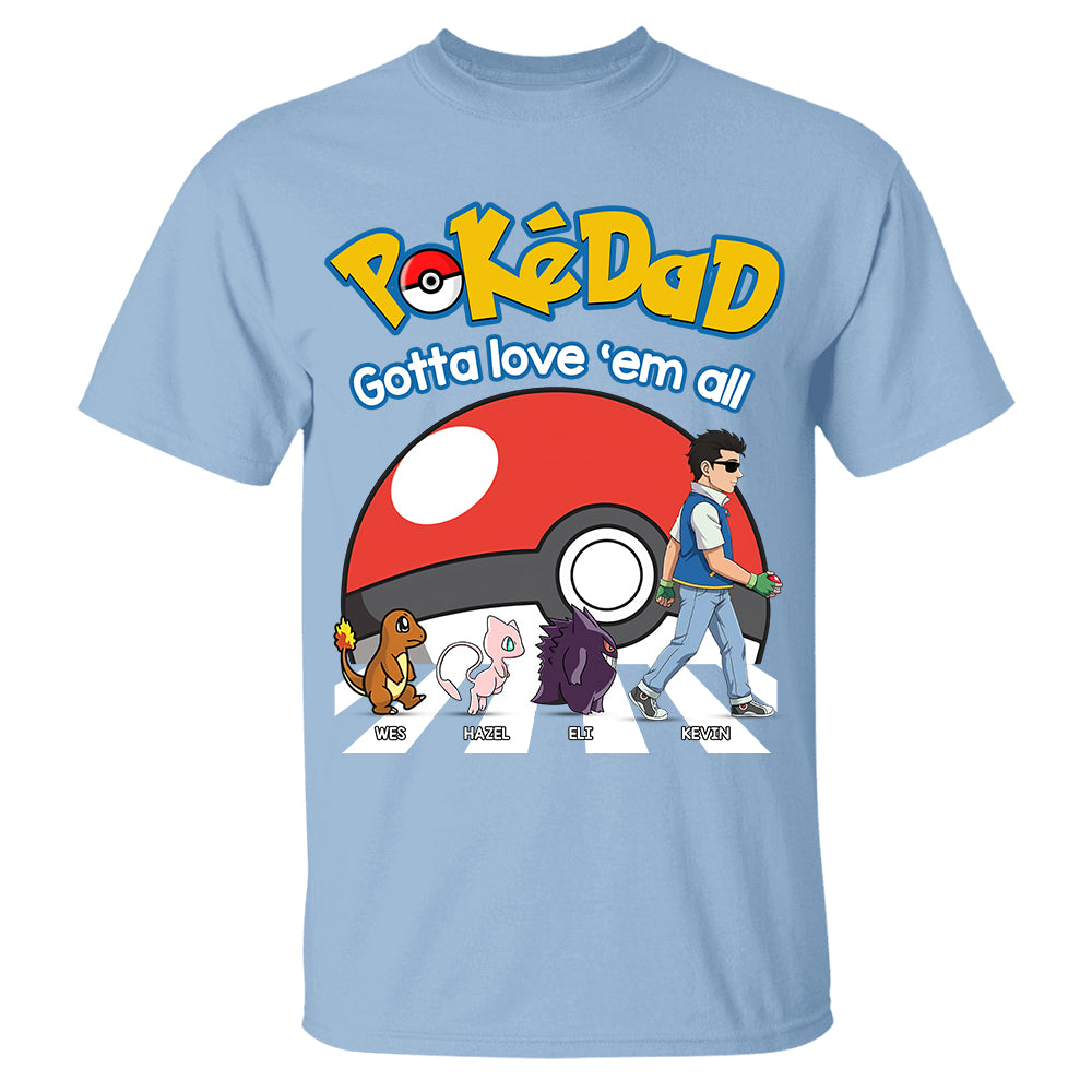 Poke Dad - Personalized T-Shirt - Happy Father's Day Gift - Custom Father's Day Shirt Na02 Hv01