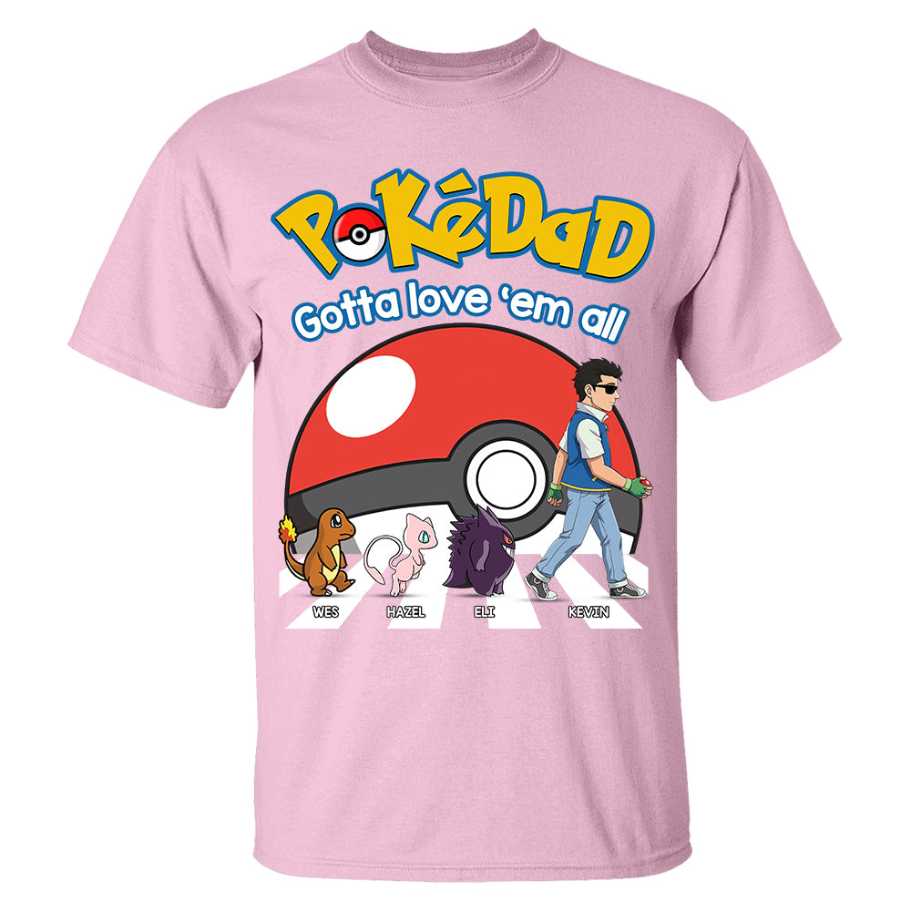 Poke Dad - Personalized T-Shirt - Happy Father's Day Gift - Custom Father's Day Shirt Na02 Hv01