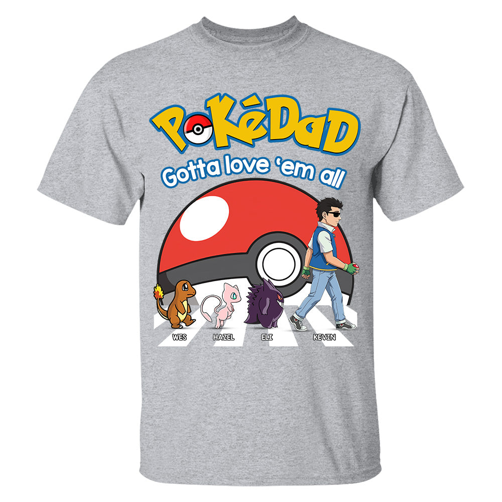 Poke Dad - Personalized T-Shirt - Happy Father's Day Gift - Custom Father's Day Shirt Na02 Hv01