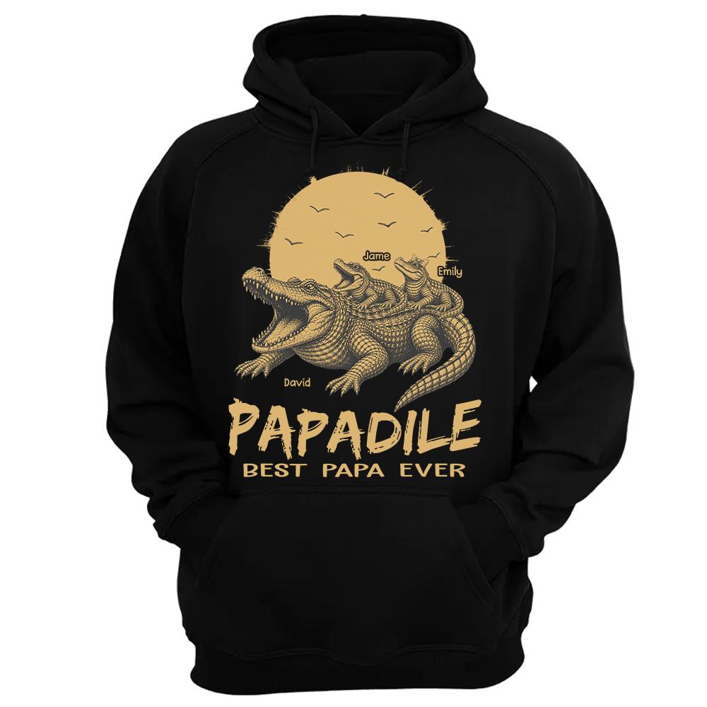 Custom Papadile Crocodile Papa Shirt, Alligator Dad Gift L0411 Hv01