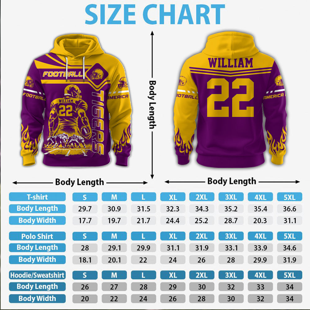Custom Art American Football Players  Football Game Day Personalized Shirt All Over Print Shirt Custom Team Name K1702 MT2