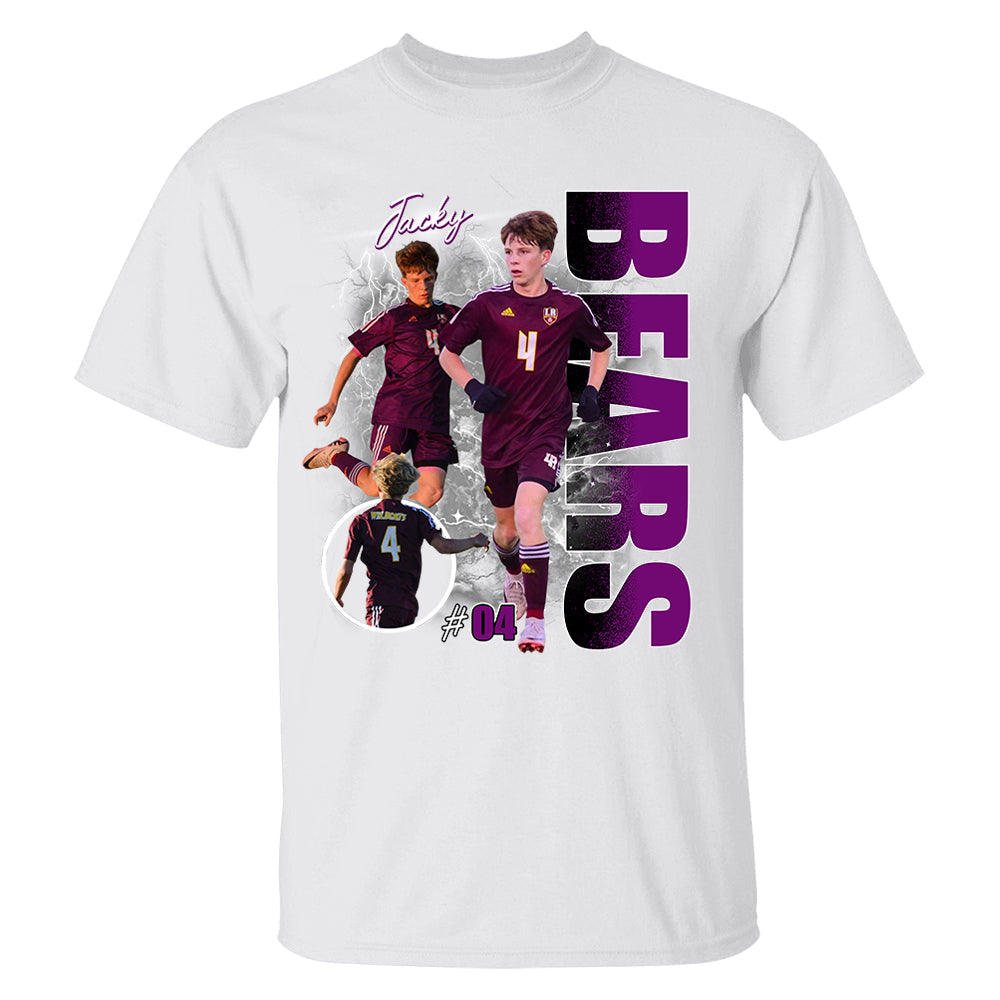 Custom Photo Soccer Player Shirt - Personalized Team Name School Name Bootleg Shirt Ver2 Na02 Pt99