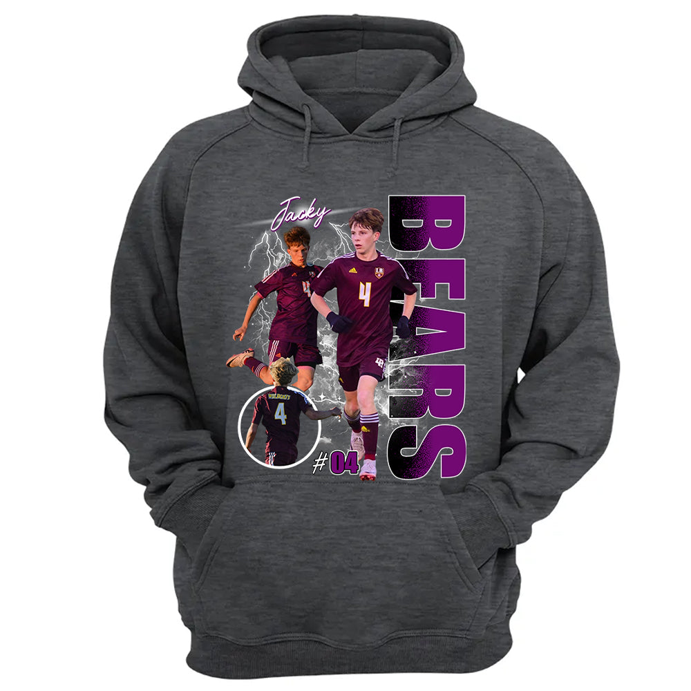 Custom Photo Soccer Player Shirt - Personalized Team Name School Name Bootleg Shirt Ver2 Na02 Pt99