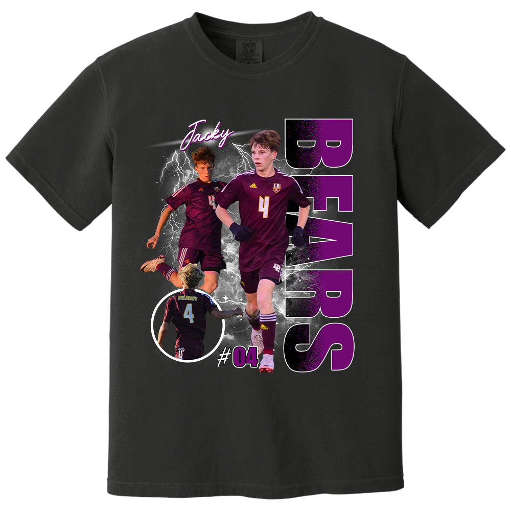 Custom Photo Soccer Player Shirt - Personalized Team Name School Name Bootleg Shirt Ver2 Na02 Pt99