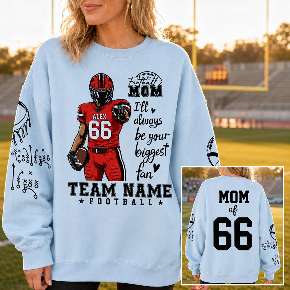 Personalized American Football Mom All Over Print Shirt - Football GameDay Custom Shirt For Mom, Dad, Family Nh00