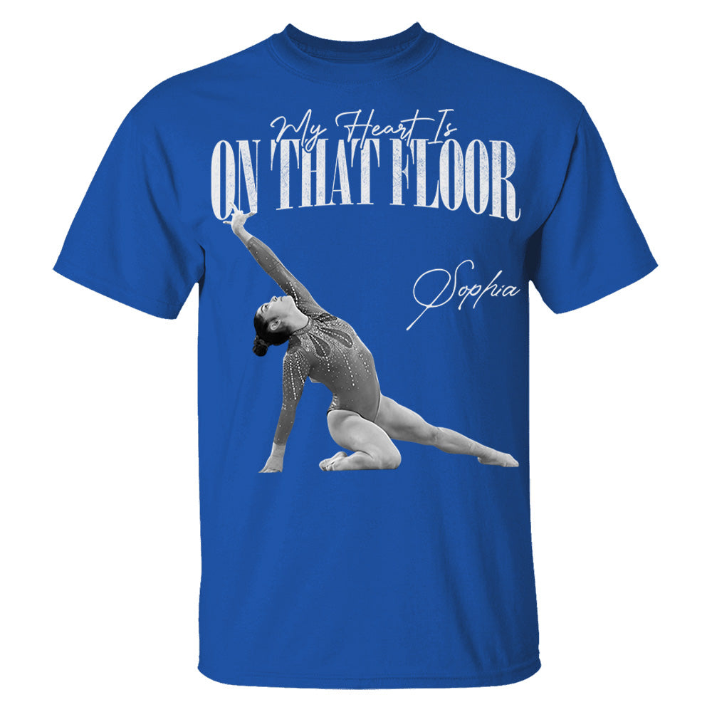 My Heart Is On That Floor - Washed Tee Retro Bootleg Shirt For Gymnast A2110 Li29