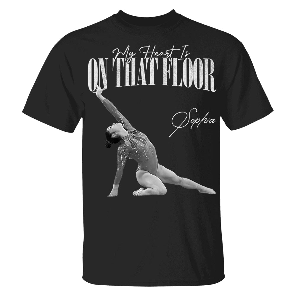 My Heart Is On That Floor - Washed Tee Retro Bootleg Shirt For Gymnast A2110 Li29