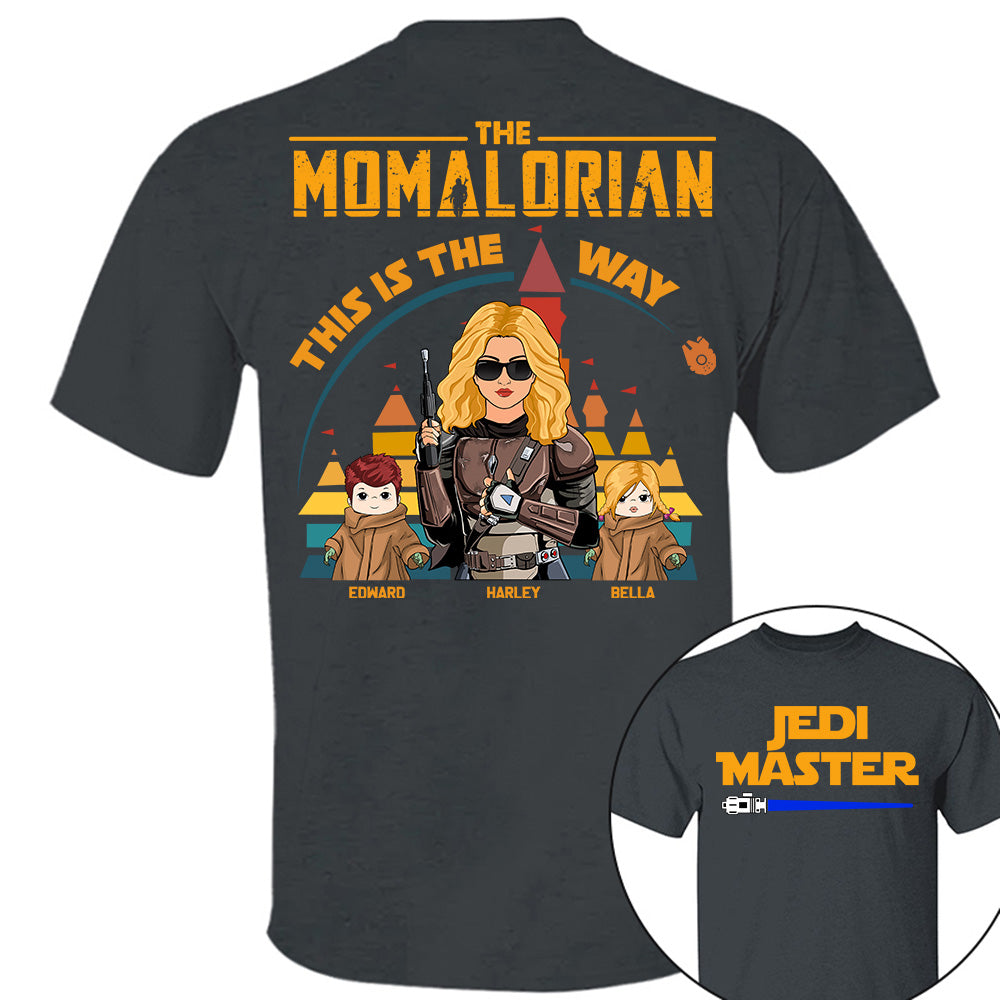 Jedi Master - The Momalorian This Is The Way - Personalized Back Print Shirt For Dad Tu20