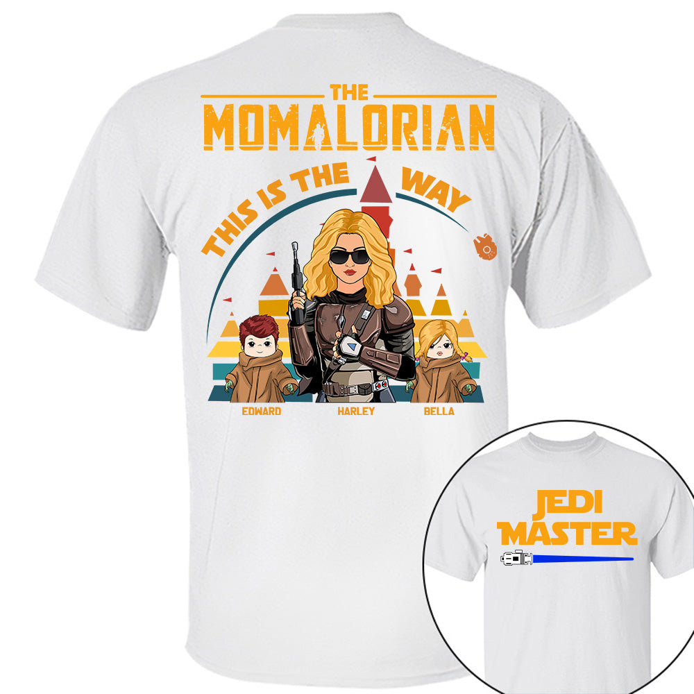 Jedi Master - The Momalorian This Is The Way - Personalized Back Print Shirt For Dad Tu20