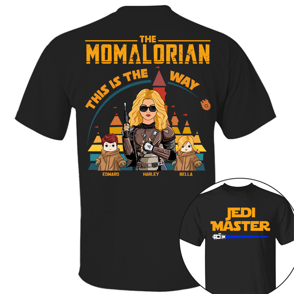 Jedi Master - The Momalorian This Is The Way - Personalized Back Print Shirt For Dad Tu20