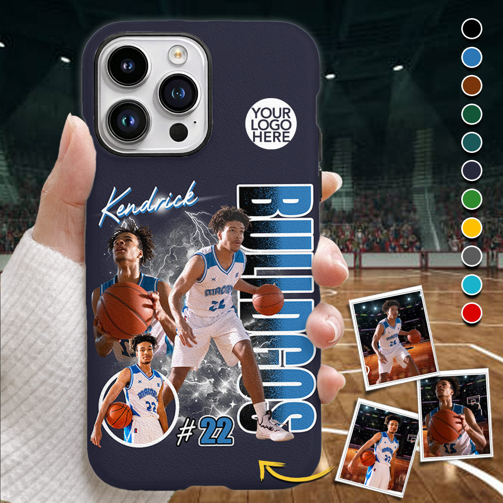 Custom Photo Basketball Player Phone Case - Personalized Team Name School Name Bootleg Phone Case A2110 Pt99