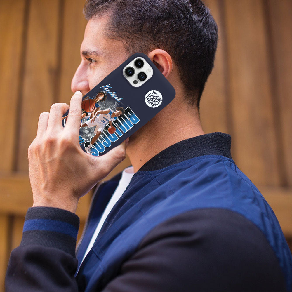 Custom Photo Basketball Player Phone Case - Personalized Team Name School Name Bootleg Phone Case A2110 Pt99