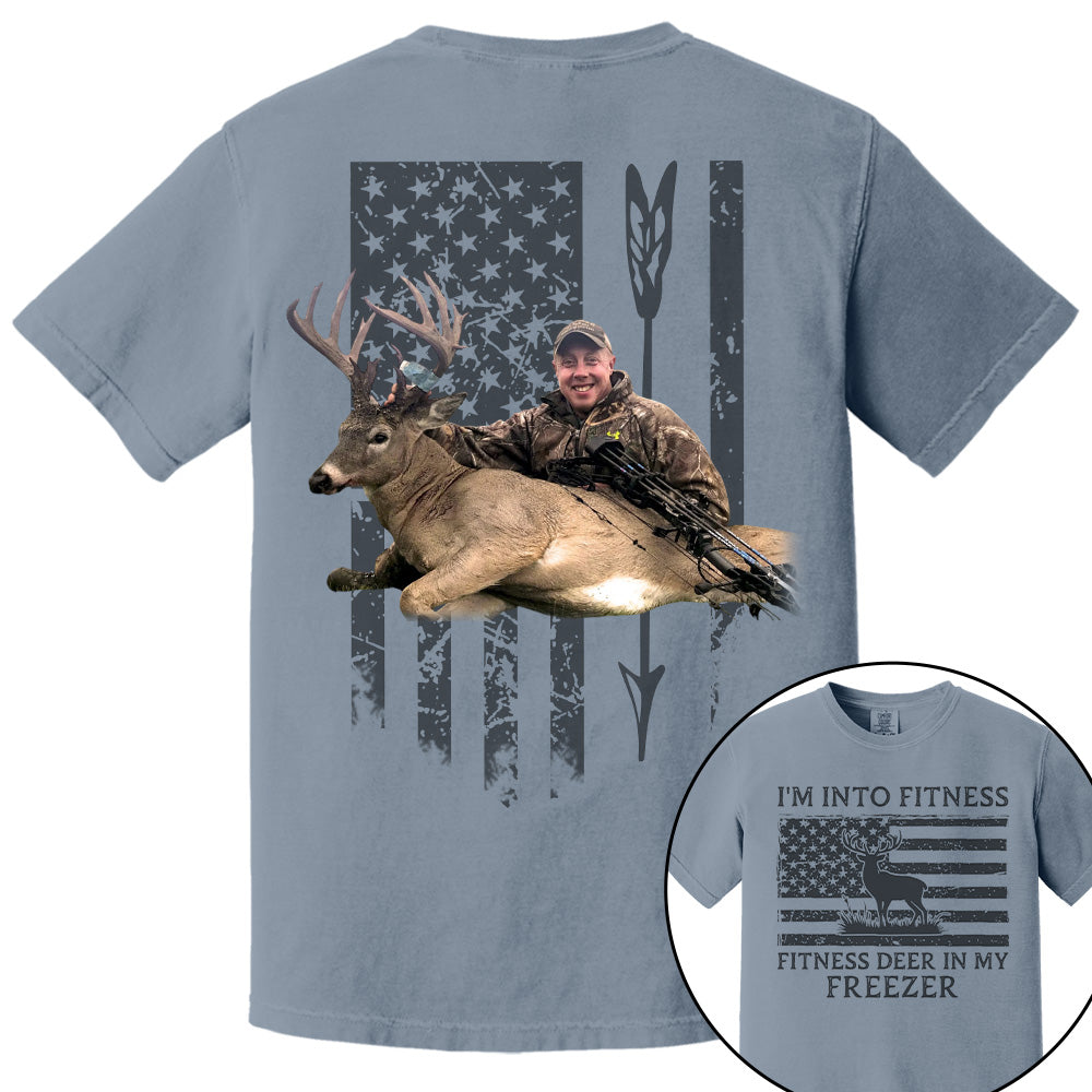 I'm Into Fitness Fitness Deer in My Freezer Shirt - Custom Photo Hunting Shirt Vrs2 A2110 Pt99