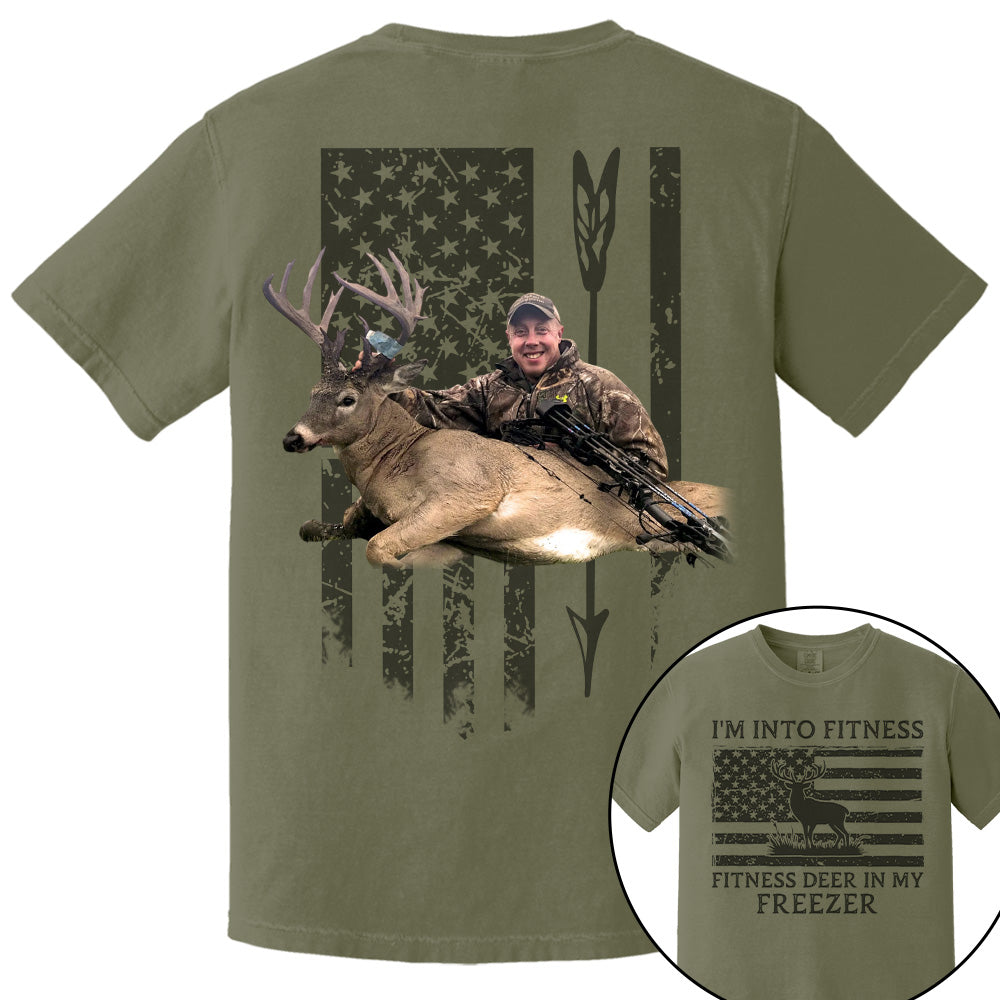I'm Into Fitness Fitness Deer in My Freezer Shirt - Custom Photo Hunting Shirt Vrs2 A2110 Pt99