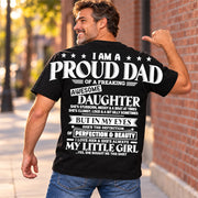I Am A Proud Dad Of A Freaking Awesome Daughter Oversized Shoulder Print Shirt T24