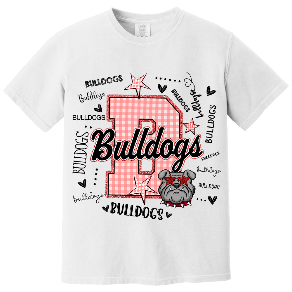 Custom Gingham School Mascot Game Day, Personalized Name Mascot T-Shirt Teacher Appreciation Gift VH01