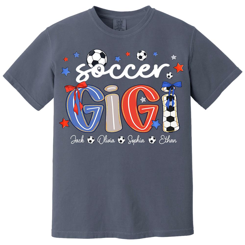 Personalized Soccer Mama Shirt, Custom Soccer Sports Grandma Nickname Shirt