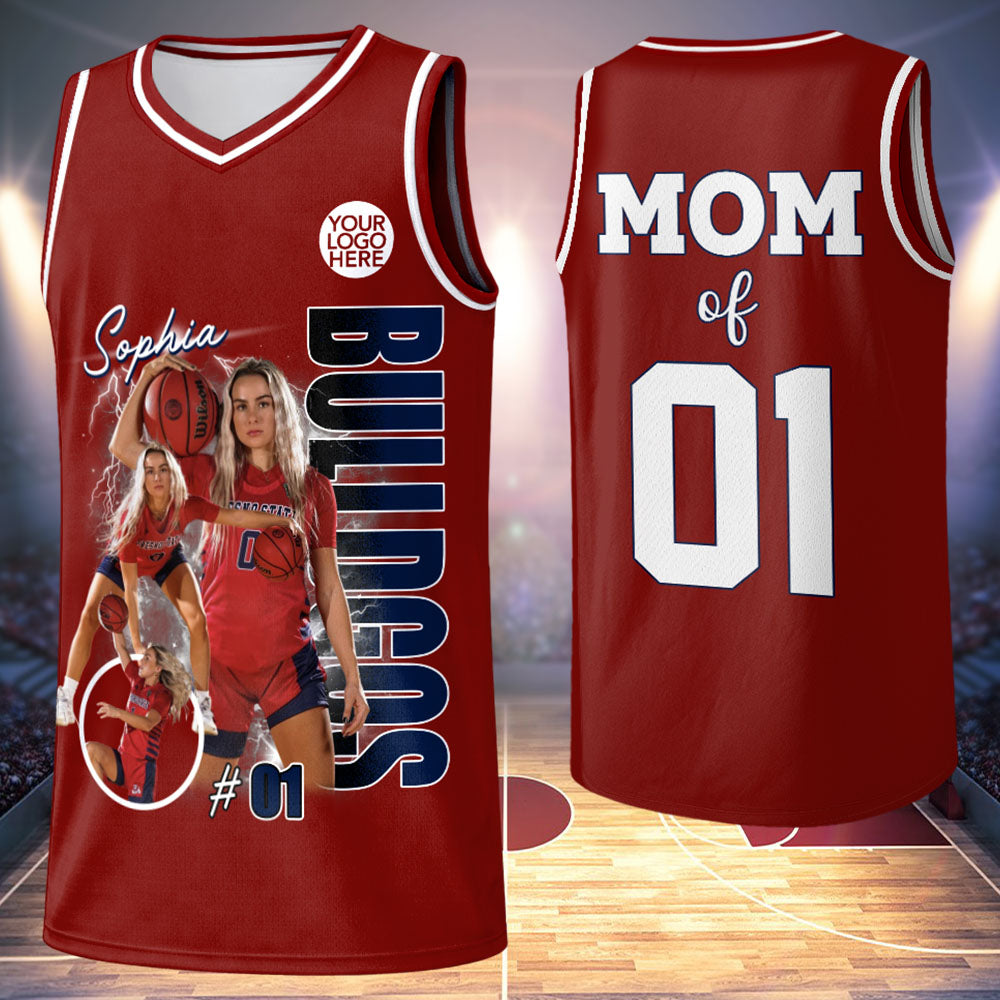 Custom Photo Basketball Player Basketball Jersey- Personalized Team Name School Name Bootleg Jersey Vrs3 A2110c