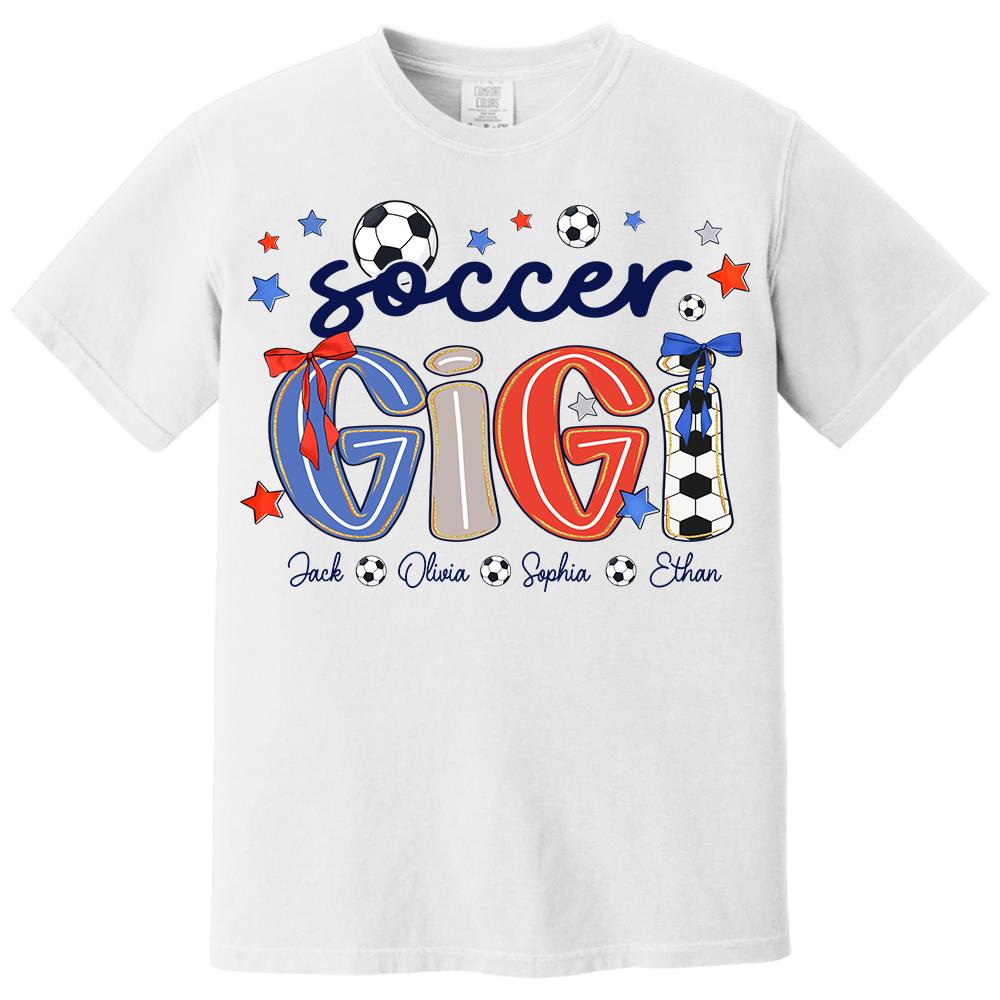 Personalized Soccer Mama Shirt, Custom Soccer Sports Grandma Nickname Shirt
