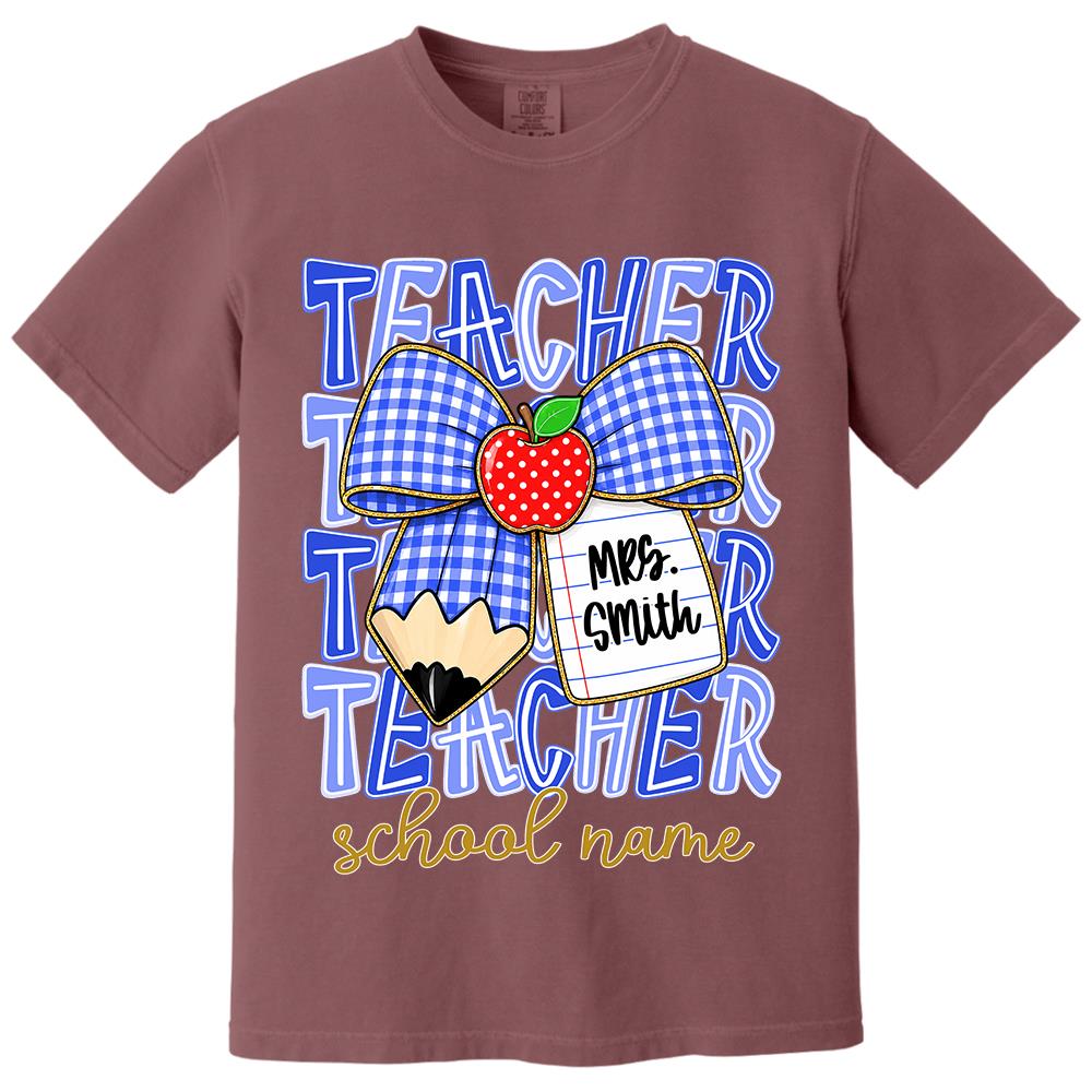 Personalized Coquette Bow Teacher Para Librarian Counselor Appreciation Back to School, Custom Job Title Teacher Name, Gifts For Teacher MI209 Hv01