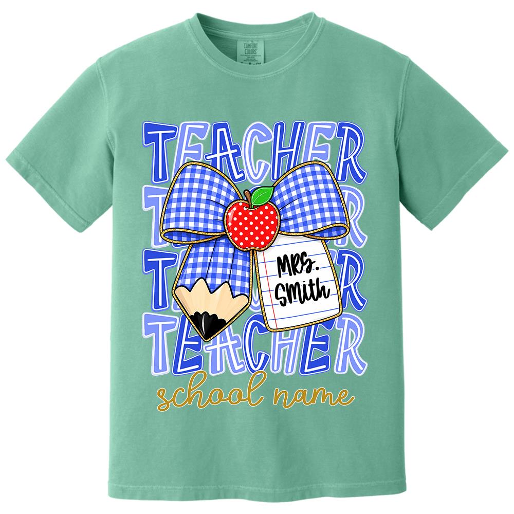 Personalized Coquette Bow Teacher Para Librarian Counselor Appreciation Back to School, Custom Job Title Teacher Name, Gifts For Teacher MI209 Hv01