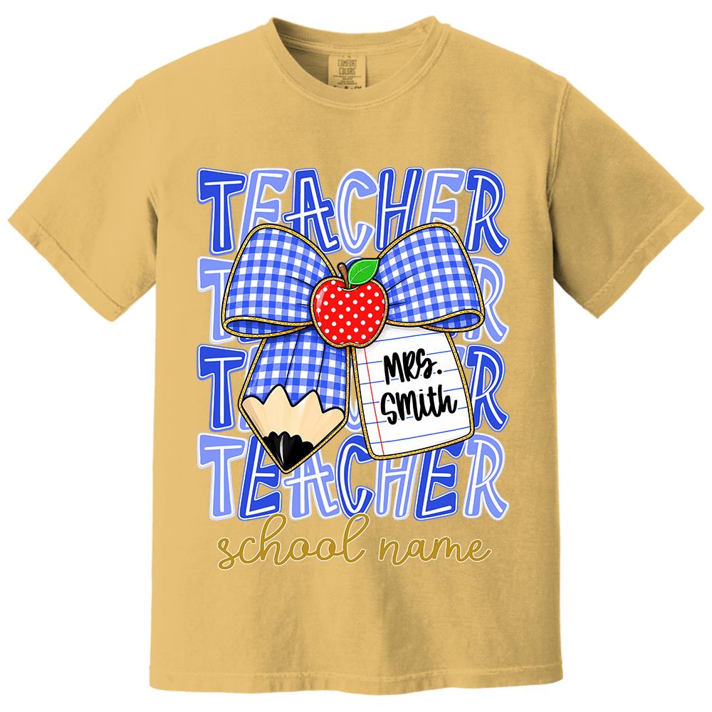 Personalized Coquette Bow Teacher Para Librarian Counselor Appreciation Back to School, Custom Job Title Teacher Name, Gifts For Teacher MI209 Hv01