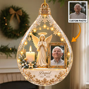 Personalized Memorial Angel Ornament, Custom Photo In Loving Memory Keepsake VH01