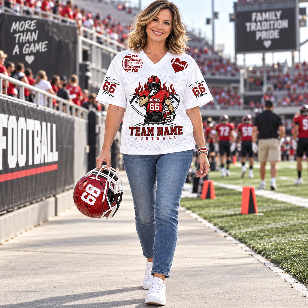 I'll Always Be Your Biggest Fan - Personalized  Football Jersey For Football Family Custom Player Clipart NA04 Hv01